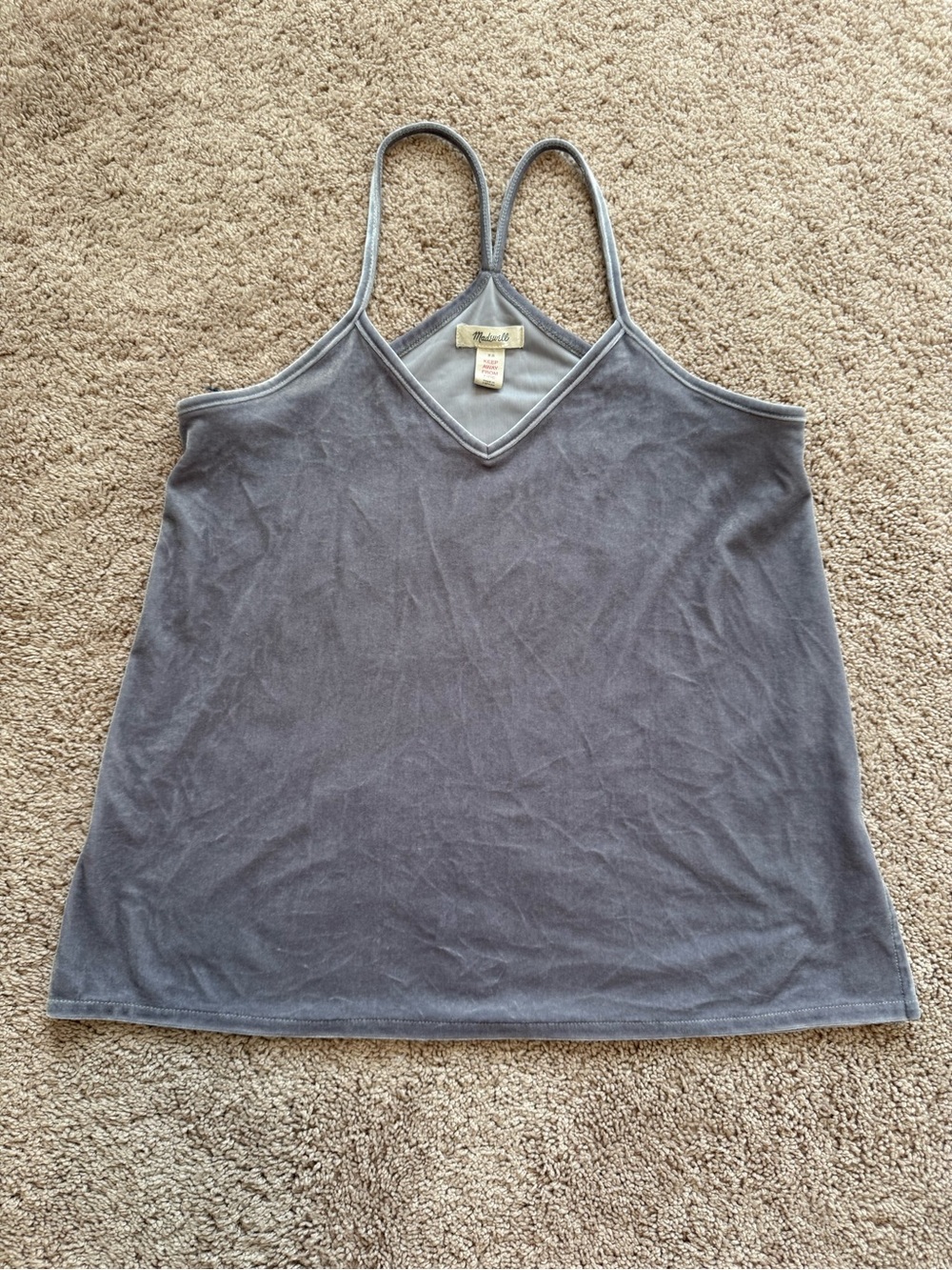 Madewell Gray V‑Neck Spaghetti Strap Camisole